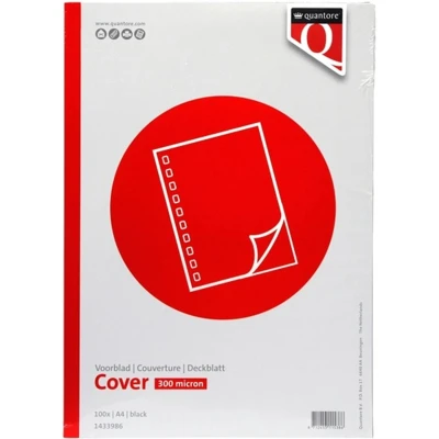 Afbeelding van Voorblad A4 PP 300 micron zwart 100 stuks