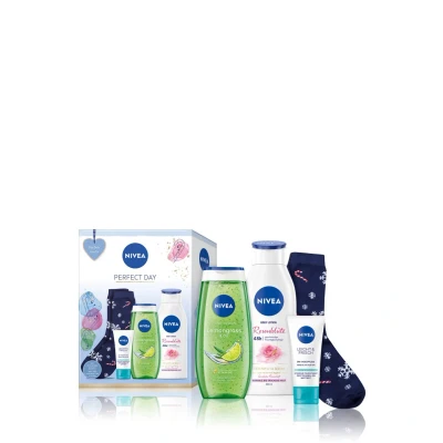 Afbeelding van Est Nivea Perfect Day M Gel250 Body400 Cr 50 Socks 1pcs