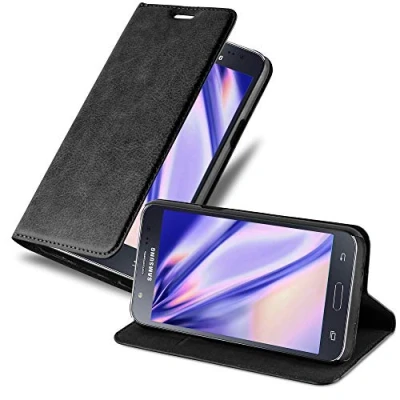 Afbeelding van Cadorabo Hoesje geschikt voor Samsung Galaxy J5 2015 in ZWARTE NACHT Beschermhoes met magnetische sluiting, standfunctie en kaartvakje Book Case Cover Etui