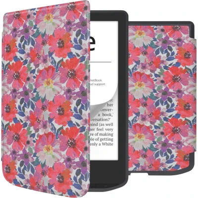 Afbeelding van iMoshion Ereader Cover / Hoesje Geschikt voor Pocketbook Verse Pro Vivlio Light HD Design Sleepcover Bookcase zonder stand Flower Watercolor