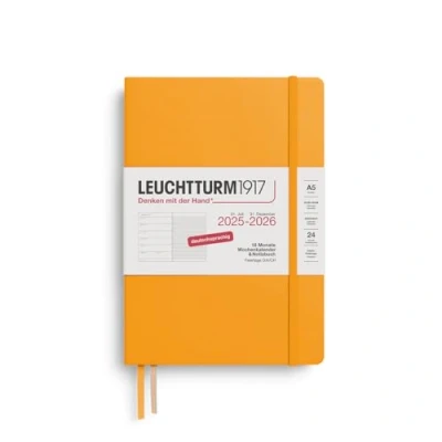 Afbeelding van LEUCHTTURM1917 372617 weekplanner en notitieblok 2026, medium (A5), 18 maanden, 07.2025 12.2026, hardcover, Rising Sun, Duits