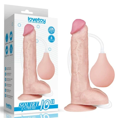 Afbeelding van Spuitende Realistische Dildo met Knijpbal