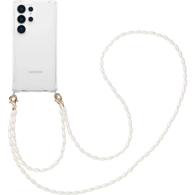 Afbeelding van imoshion Hoesje Geschikt voor Samsung Galaxy S25 Ultra met koord Backcover + armband Parels transparant