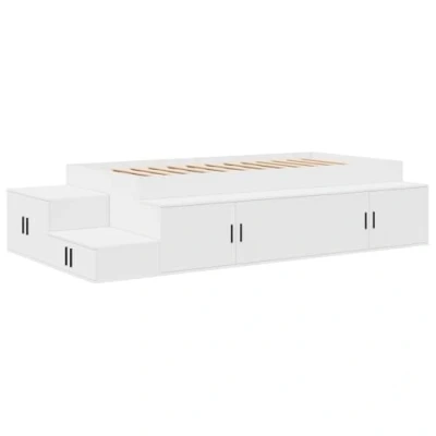 Afbeelding van vidaXL Opslag Bed Frame Wit 80x200 cm