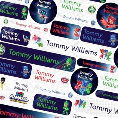 Afbeelding van Stickerscape Set van 171 naamlabels voor kinderen, mix etiketten om op te strijken en plakken, school, kleuterschool kleuterschool, schooluniformen, schrijfwaren,