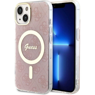 Afbeelding van Guess 4G MagSafe Compatible Back Case Geschikt voor Apple iPhone 14 Plus (6.7&quot;) Roze