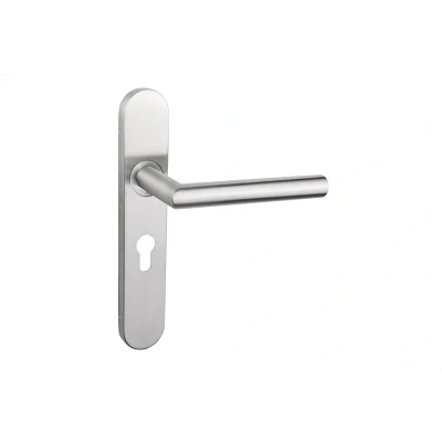 Afbeelding van Lavuzo deurkruk Mantua RVS met afgerond schild PC55 Per set Deurklink