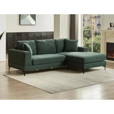 Afbeelding van Vente unique Zitbank met omkeerbare hoek in groene textuurstof JAMOLO L 227 cm x H 82 D 153