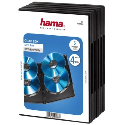 Afbeelding van Hama Dvd Quad Box 4Dvd Zwart 5Pak