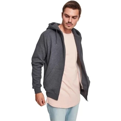Afbeelding van Urban Classics ZIP Hoody Sweater met rits, Heren, Maat: 3XL, Charcoal