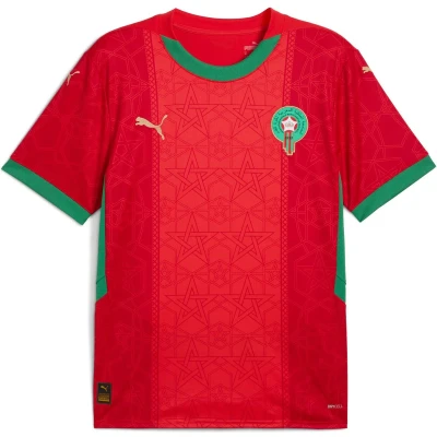 Afbeelding van Puma FRMF Marocco HOME Replica JR Unisex Voetbalshirt Land voor kinderen, Maat: 176, Red/archive green