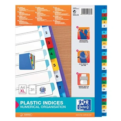 Afbeelding van Tabbladen Oxford A4+ 11 gaats 1 31 PP kleur