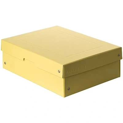 Afbeelding van Falken PureBox Pastel opbergdoos met deksel van stevig en veganistisch karton, hoogte 100 mm, A4, geel