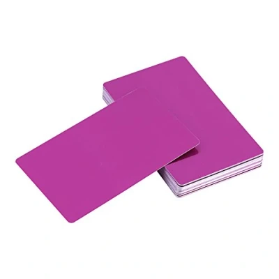 Afbeelding van 50 stuks blanco metalen visitekaartjes lasergegraveerd aluminiumlegering Dikte voor klanten 5 kleuren (paars)