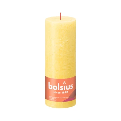 Afbeelding van Rustiek stompkaars shine 190/68 sunny yellow Bolsius