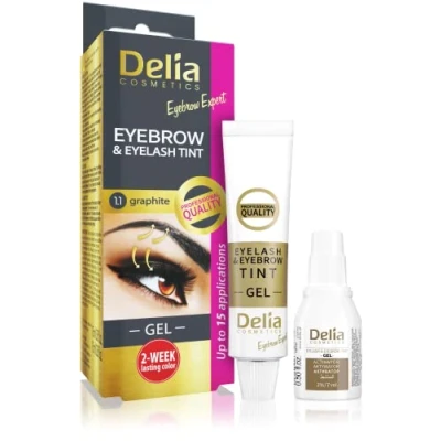 Afbeelding van Delia Cosmetics Wenkbrauw en wimperverf Grafiet Langdurige werking tot 14 dagen 15 ml