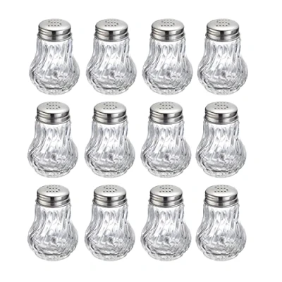 Afbeelding van Westmark Set van 12 zoutvaatjes, glas en roestvrij staal, 50 ml, zilver/transparant, 653722E2