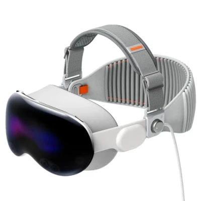 Afbeelding van Spigen Compatibel met Vision Pro Apple, hoofdbandaccessoires, gevoerde hoofdband voor VR houtskoolgrijs