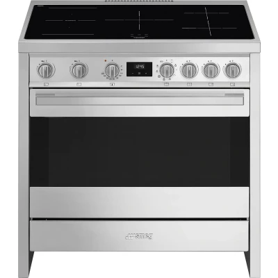 Afbeelding van Smeg B95imx9 Fornuis 90 X 60 5 Inductiezones Waarvan 1 Multizone Oven Energieklasse A Vapor Clean Reiniging Inox