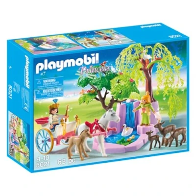Afbeelding van playmobil 5021 prins en prinses met koets waterval