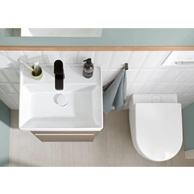 Afbeelding van Villeroy &amp; Boch Collaro fontein wit ceramic+ (50 x 40 cm) 1 kraangat,