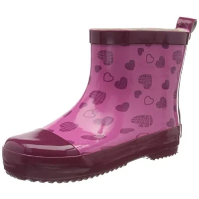 Afbeelding van Playshoes Regenlaarzen met halve schacht voor meisjes Hartjes Roze maat 22EU
