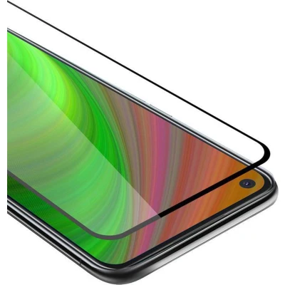 Afbeelding van Cadorabo Screenprotector geschikt voor Oppo A92 Volledig scherm pantserfolie Beschermfolie in TRANSPARANT met ZWART Gehard (Tempered) display beschermglas 9H hardheid 3D Touch