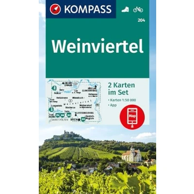 Afbeelding van KOMPASS Wanderkarten Set 204 Weinviertel (2 Karten) 1:50.000