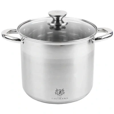Afbeelding van Inductiepan, 32 cm, 19 liter, roestvrij staal, met glazen deksel, geschikt voor alle warmtebronnen, niet heet handvat, soeppan, spaghettipan