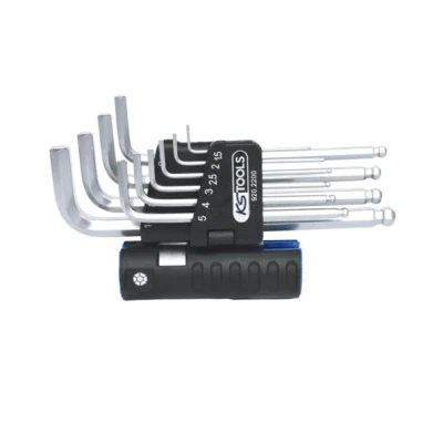 Afbeelding van KS Tools, Inbussleutel, 3 in 1 haakse steeksleutelset lang