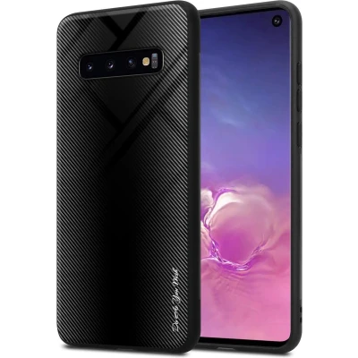 Afbeelding van Cadorabo Hoesje geschikt voor Samsung Galaxy S10 4G in OPAAL ZWART Beschermhoes gemaakt van TPU silicone Case Cover en achterkant gehard glas