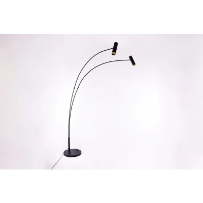Afbeelding van Vloerlamp booglamp hoogte 220cm zwart metaal 2 lichts Gu10