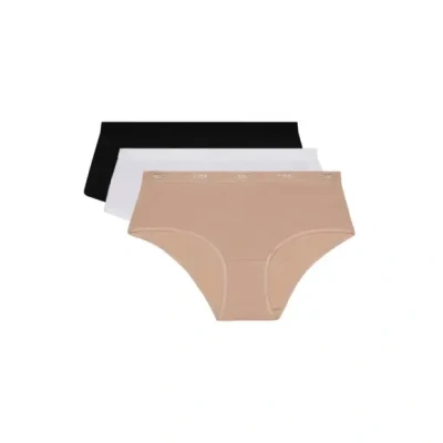 Afbeelding van Dim Boxershorts voor dames, EcoDIM katoen, extra platte afwerking, 3 stuks, wit/huid/zwart