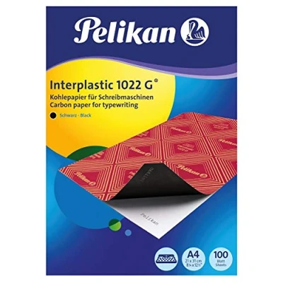 Image de Pelikan 404400 lot de 100 feuilles papier carbone interplastic 1022g a4 (noir)