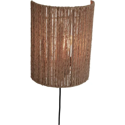 Afbeelding van GOOD&amp;MOJO Wandlamp Iguazu Jute 25x25x32cm Bruin