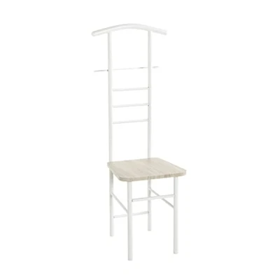 Afbeelding van HAKU Möbel valet eiken, wit, MDF, metaal Dim.: L 46 cm x H 119 D 50 cm, Stijl: Modern