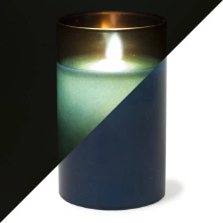 Afbeelding van LED kaars 12.5 cm Peha (In glas, Timer, Blauw)
