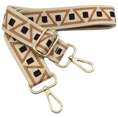 Afbeelding van Kleurrijke schouderriem voor dames, handtas, brede schouderriem, bruin, koffie, verstelbare met gouden karabijnhaak, duurzaam, tas, doe het zelf