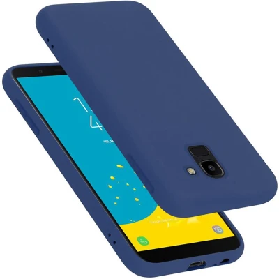Afbeelding van Cadorabo Hoesje geschikt voor Samsung Galaxy J6 2018 in LIQUID BLAUW Beschermhoes gemaakt van flexibel TPU silicone Case Cover
