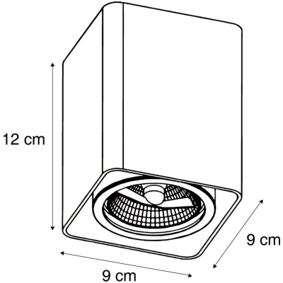 Afbeelding van QAZQA vox Design Plafondspot Spotje Opbouwspot 1 lichts L 9 cm Wit Woonkamer Slaapkamer Keuken
