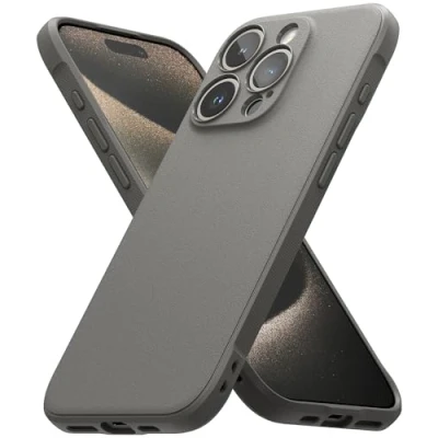 Afbeelding van Ringke Beschermhoes compatibel met iPhone 15 Pro [Onyx] Schokbestendig Antislip Flexibel Ultradun Zacht TPU Zachte Bumper Duurzaam Hoesje Case Accessoires Grijs