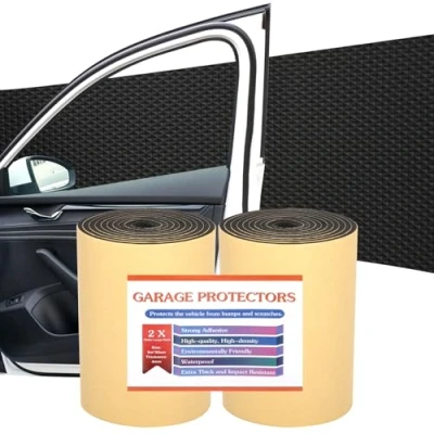 Afbeelding van JEDWKFA 2 x Mousse Protection Garage, Murale de Mur, Porte Voiture, m 20 cm 4mm, für Parkhäuser, Noir