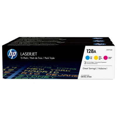 Image de HP 128A pack de 3 toners LaserJet cyan/magenta/jaune authentiques