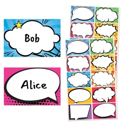 Afbeelding van Superhelden etiketten, zelfklevend, 7,5 x 5 cm, 10 designs, 250 stuks