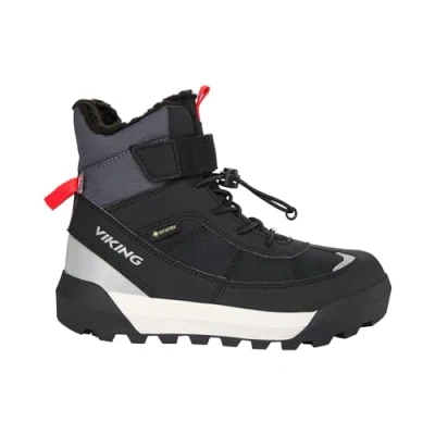 Afbeelding van Viking Expower WARM GTX Unisex Veterboots voor kinderen, Maat: 36, Black/charcoal Imitatieleer/ textiel