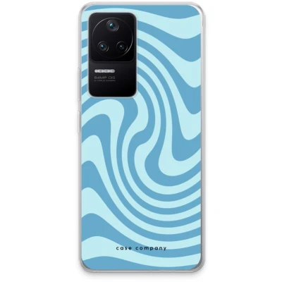 Afbeelding van Case Company® hoesje geschikt voor Xiaomi Poco F4 Swirl Blauw Soft Cover Telefoonhoesje Bescherming aan alle Kanten en Schermrand