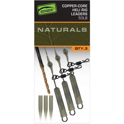 Afbeelding van Fox Edges Nat Copper Core Heli Rig Leaders (3 pcs) 50lb