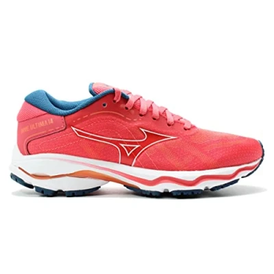 Afbeelding van Mizuno WAVE ULTIMA 14 Hardloopschoenen Paradise Roze/Wit/Ink Blauw Dames Maat 40.5