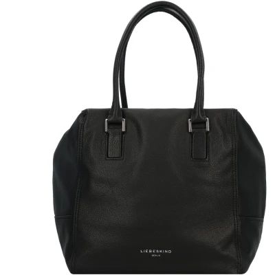 Afbeelding van LIEBESKIND BERLIN Leren Schoudertas 3D Leather Kayla Satchel Black Zwart