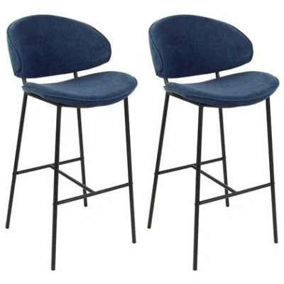 Afbeelding van Beliani KIANA Barkruk set van 2 Donkerblauw Polyester